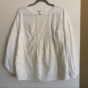 Ingrid and Isabel maternity lace top